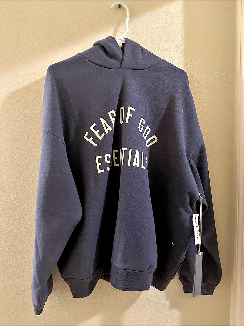 Fear of God Essentials Pullover Hoodie Blue Small